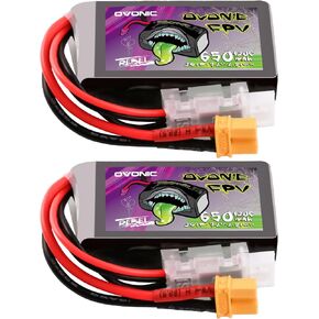 OVONIC 2S 650mAh Lipo Battery 7.4V 120C Battery with XT30 Plug for RC Car Truck RC Vehicles Boat Drone RC Airplane Quadcopter Helicopter FPV Racing Hobby Models [1 Package Including 2 Batteries]