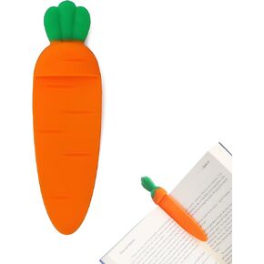 Cute Bookmarks, Kaluofan Carrot Bookmarks for Kids, Book Marks for Reading Women, Pretty and Practical, Silicone Bookmarks for Book Lovers Bookworm Best Friend Familes Girls Boys