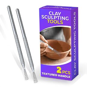 KETAR 4Pcs Modeling Clay Sculpting Tools Stainless Steel Clay Pottery Sculpting Tools Carving Tool Set Modeling Clay Tools Set - Modeling Clay Artist Needle Set Pottery Clay Cutter Art Kit