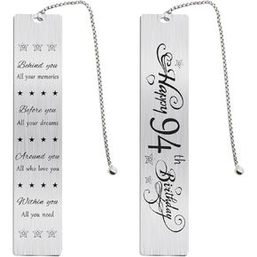 Jzxwan Happy 94th Birthday Gifts for Women Men, 94 Year Old Birthday Bookmark, Female 94 Yr Old Bday Card Gift Ideas, 1931 Book Mark for Woman Man, 94th Bday Decorations