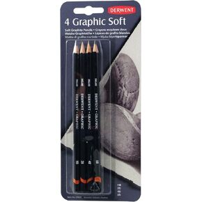 Derwent Graphic Pencils, Soft, Pack, 4 Count (39005)