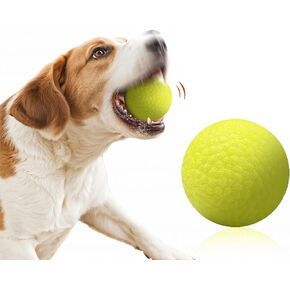 Indestructible Dog Balls for Aggressive Chewers: Interactive Pet Toys, Solid-colored, Durable, Bouncy, and Water Toy Fetch Balls, Herding and Jolly Ball for Dogs (Yellow/Orange, Medium)