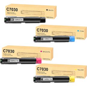 C7030 C7020 C7025 Compatible Toner Cartridge for Xerox Versalink C7020 C7025 C7030 Color Printers ( 4 Pack) Extra High Capacity Toner Set (106R03741 106R03742 106R03743 106R03744)