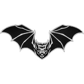 Pinsanity Black Bat Iron-On Embroidered Patch (5 inch)