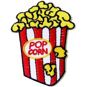 TH Popcorn Cute Sweet Red Color Logo Embroidered Sew on Iron on Patch for Backpacks Jeans Clothing