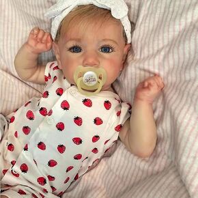 JIZHI Lifelike Reborn Baby Dolls, 20 Inch Soft Cloth Body Realistic Newborn Baby Dolls Cute Real Life Dolls Girl with Complete Accessories Gifts for Kids Age 3+