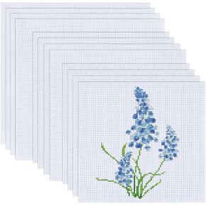 OLYCRAFT 30pcs 11 Count White Embroidery Fabric 6/7/8 Inch Cotton Cross-Stitch Fabric Classic Reserve Aida Cloth Square Embroidery Cloth for Embroidery Needlework Beginner DIY Handicrafts