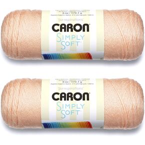 BULK BUY: CARON Simply Soft Yarn Solid (2 pack) (Light Country Peach)