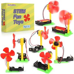7 Bulk Science Kits STEM Toys for Kids 6-8 8-12, Simple Circuit Kit Party Favors for Boys, Build Your Own Fan, Experiments Educational Learning Projects Classroom Students Activities 6 8 9 10 Year Old