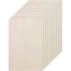 DMiotech 12 Pack 7 x 5 x 1/8 Inches 3mm Thick Wood Sheets Basswood Sheets Unfinished Plywood Squares Plywood for DIY Craft Laser Wood Burning Drawing