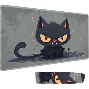 MTG Gaming Mat, 24 x 14 inch Gaming Mat for TCG Gaming Mat and Mouse Pad, Table mat Edge Stitched Non-Slip Base, Red Fox Under The Stars