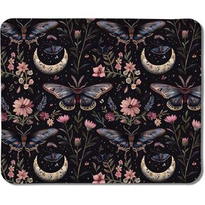 Butterfly Mouse Pad, Mystical Witchy Floral Butterfly Mouse Pads for Wireless Mouse Computers Laptop Desk Accessories, Aesthetic Mouse Pad, Desk Supplies for Women Office, 9.5x7.9 Inch