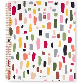 kate spade new york Large College Ruled Notebook, 11" x 9.5" Spiral Notebook with 160 Pages, Painterly Strokes