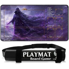 MTG Playmat مع Tube Playmat Tube ، TCG Playmat 24 "" X14 "مع Battle Zone ، Magic Playmat Commander Deck Maming for Beginner (Necromancer)