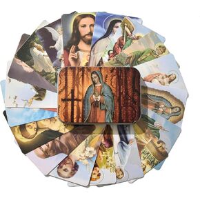 بطاقة صلاة البطاقة المقدسة الكاثوليكية مع صندوق معدني ، والهدايا الكاثوليكية ، والبطاقات المقدسة المتنوعة مع القديسين الكاثوليك والصلوات - 18 مساءً in Kuwait