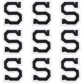 MECCANIXITY Letters G Patches Black Iron-On Letters G Patch Sew Sew Embroidered Applique Patches 4.7cm/1.85 Inch Hot Melt Adhesive Process for Clothing Repair Backpack Jean,Pack of 9
