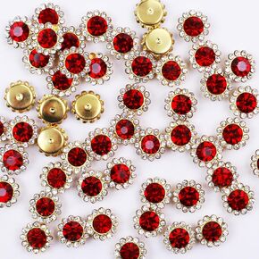 50Pcs Rhinestone Buttons Embellishments Sew On Crystal Rhinestones Flatback Beads Buttons with Diamond,Black