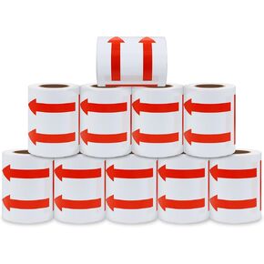 3×5 Inch This Side Up Stickers Arrows Up Warning Shipping Labels for Safe Shipping and Packing Red-100 Stickers Per Roll