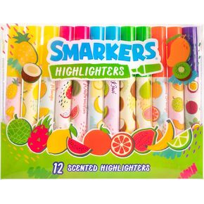 Smarkers - Washable Patented Gourmet Scented Highlighters, 6 Colors, Large Chisel Tip, 12 Count
