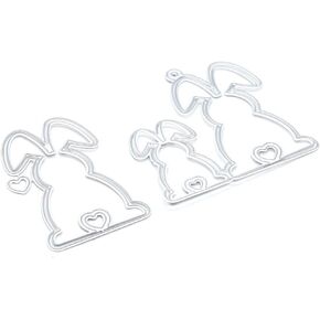 KSCRAFT Cute Bunny Shaker Tag Metal Cutting Dies Stencils for DIY Scrapbooking/Photo Album Decorative Embossing DIY Paper Cards