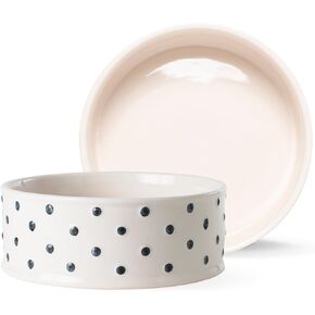 Fringe Studio Stoneware Pet Bowl ، Medium ، "Live Bark Love" (479005)