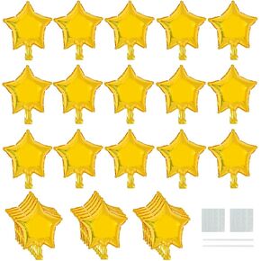 TONIFUL 30Pcs 18 Inch Large Blue Silver Star Shape Foil Balloons Big Stars Helium Mylar Ballons for Birthday Wedding Baby Shower Anniversary Engagement Party Decorations Supplies