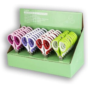 Kids Scissors (32 Count Teacher Pack, Rounded-tip, 5.2 Inch) - 5.2’’ Soft Touch Blunt School Student Scissors Shears PD-003-R32-A (Pack of 32)