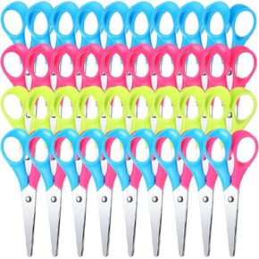 Reginary 78 Pcs Kids Scissors Bulk 5 Inch Student Children Blunt Tip Safety Scissors Multipurpose Rounded Tip for Office Home School Craft Supplies, Multicolor