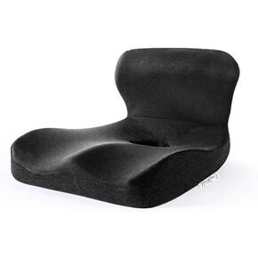 Delux L Shape Memory Foam Seat Back Cushion Orthopedic Coccyx Spine Mat for office chair butt support - tailbone pain relief