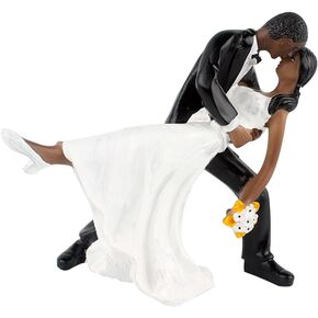 Dancing Couple African American Figurine Wedding Cake Topper
