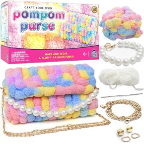 PURPLE LADYBUG Color Your Own Bag Craft Set - Mermaid Crafts for Girls 6-8 with 6 Markers, Fun DIY Gift for Kids, Great for Valentine's, Easter & Birthdays