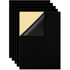 5PCS Black Self Adhesive Felt Sheets, Soft Velvet Sticky Back Felt for Jewelry Box and Drawer Liner, Art and Craft Making(A4 Size)