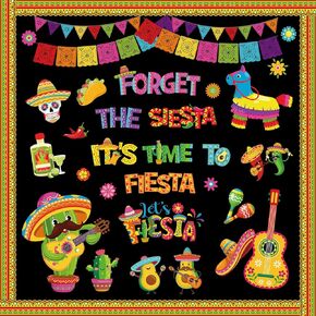 16 مجموعة مركبة ميدان نبيرة ديكور دخن Cinco de Mayo Cetouts Cactus Taco Mexican Fiesta Classroom Bulletin Classits مع نقاط لاصقة لـ Cinco de Mayo Home Decor in Kuwait