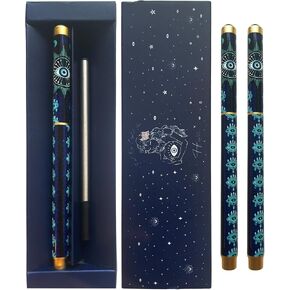 Evil Eye Ballpoint Pen - Fancy Cool Unique Pen, Perfect for journaling, manifesting & protection with black obsidian crystal - Aesthetic pen comes beautifully boxed with a refill cartridge