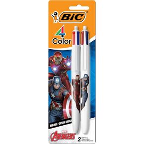 BIC 4-Color Marvel's Spider-Man Edition Retractable Ball Pens, Medium Point (1.0mm), 3-Count Pack, Retractable Ball Pen With Long-Lasting Ink