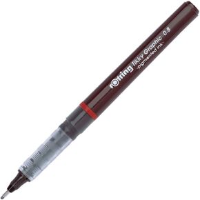 rOtring Tikky Fine Liner Fiber Tip Graphic Pen, 0.8 mm, Black Ink (1904758)