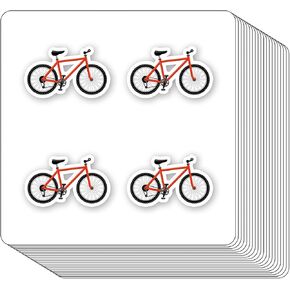 Bicycle Stickers 1in for Scrapbooking, Arts, Craft, Kids DIY, Calendars Journals 80-Pack