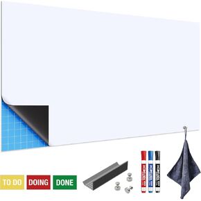 Adhesive Backing Magnetic Whiteboard Contact Paper - 17" x 24" Peel and Stick Dry Erase Board Sticker - Magnetic Wall Decal Wallpaper for Any Smooth Surface, Office, Home, Classroom, Playroom