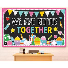 Together We are Better Classroom Decorations Back to School Bulletin Board Borders Colorful Better Together Paper Cutouts Motivational Positive Decor for Classroom School Teachers