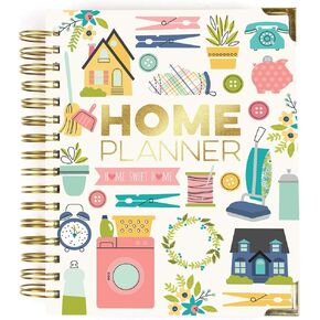 Pukka Pad, Carpe Diem Home Planner Spiral Bound Notebook with 6 Organizational Tabs and 2 Sticker Sheets – Features Appointment Calendars, Schedules, Meal & Grocery Plans, and To-Do Lists – 8.75 x 8in
