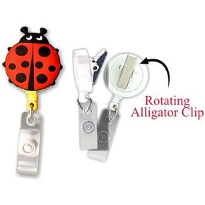 3D Soft Rubber Retractable Badge ID Holder (Lady Bug)