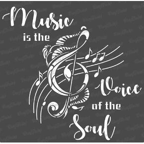 CrafTreat Reusable Music Stencils for Painting on Wood, Canvas, Paper, Fabric, Floor, Wall and Tile - Voice of The Soul - 6x6 Inch - DIY Art and Craft Stencils for Home Decor - Music Template Stencil