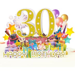 100th Birthday Pop Up Card for Mom Dad Grandma Grandpa, Happy 100th Birthday Card with Note and Envelope
