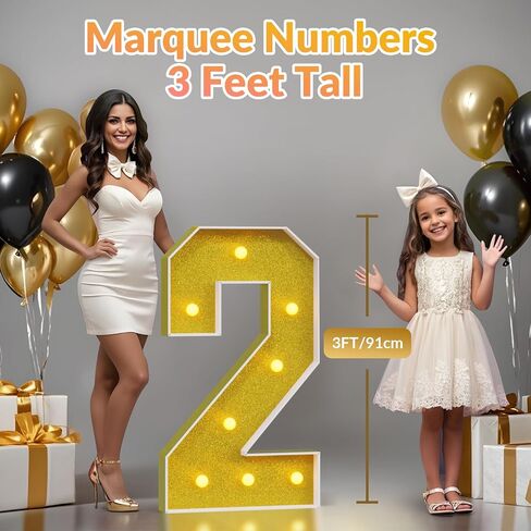 Joymuse 3ft Decorations 2025 ، 25 رقمًا للتخرج ، تخرج التخرج من التخرج مع الأضواء الصفراء لحفلة التخرج من رياض الأطفال في المدرسة الثانوية في المدرسة الثانوية in Kuwait