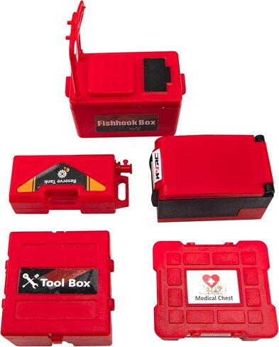 5pcs Hircqoo RC Scale Mini Tool Set إكسسوارات الديكور المتوافقة مع Traxxas Trx4 SCX10 RC4WD D90 Tamiya CC01 90046 REDCAT GEN7 TF2 1/10 RC CARLLER CAR TRACK (RED) in Kuwait