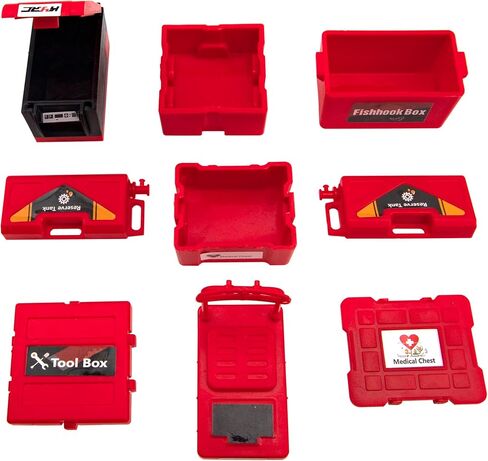 5pcs Hircqoo RC Scale Mini Tool Set إكسسوارات الديكور المتوافقة مع Traxxas Trx4 SCX10 RC4WD D90 Tamiya CC01 90046 REDCAT GEN7 TF2 1/10 RC CARLLER CAR TRACK (RED) in Kuwait