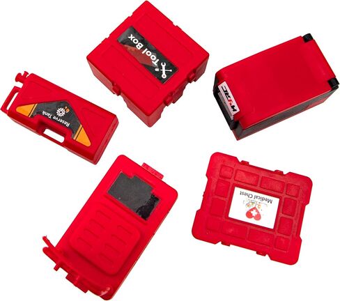 5pcs Hircqoo RC Scale Mini Tool Set إكسسوارات الديكور المتوافقة مع Traxxas Trx4 SCX10 RC4WD D90 Tamiya CC01 90046 REDCAT GEN7 TF2 1/10 RC CARLLER CAR TRACK (RED) in Kuwait