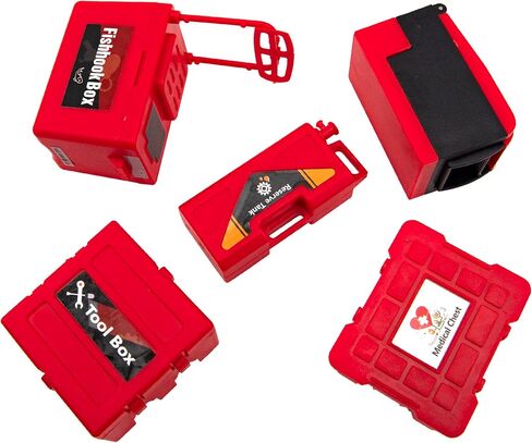 5pcs Hircqoo RC Scale Mini Tool Set إكسسوارات الديكور المتوافقة مع Traxxas Trx4 SCX10 RC4WD D90 Tamiya CC01 90046 REDCAT GEN7 TF2 1/10 RC CARLLER CAR TRACK (RED) in Kuwait