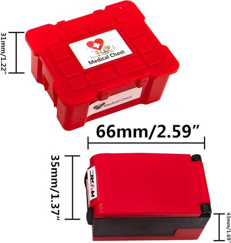 5pcs Hircqoo RC Scale Mini Tool Set إكسسوارات الديكور المتوافقة مع Traxxas Trx4 SCX10 RC4WD D90 Tamiya CC01 90046 REDCAT GEN7 TF2 1/10 RC CARLLER CAR TRACK (RED) in Kuwait