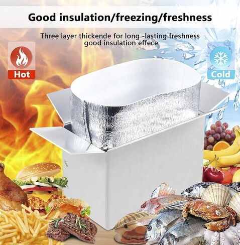 4 Pack Insulated Shipping Boxes with Aluminum Foil Liner，Double Insulated Carton for Frozen Food ，Insulated Cooler Box for Shipping, Mailing (Small Size 7"X6"X 10" - 4 Packs) in Kuwait